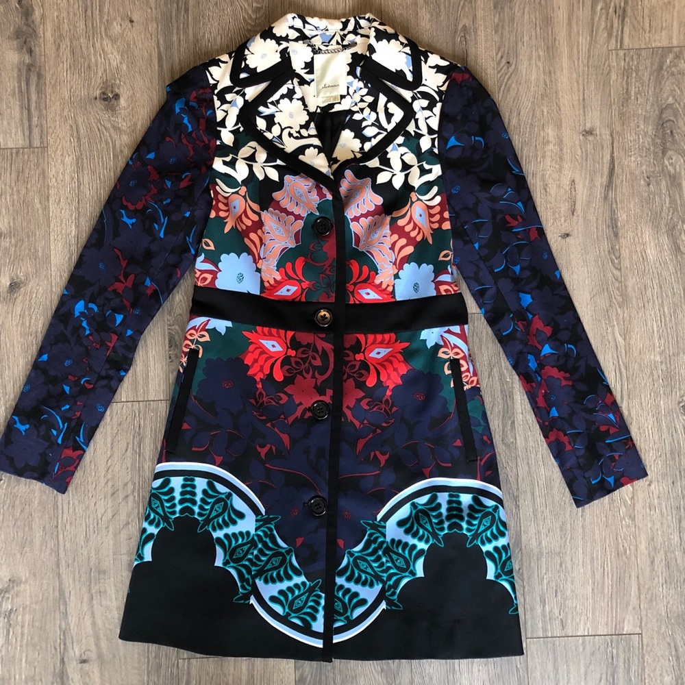 ANTHROPOLOGIE ELEVENSES FLORILEGE COAT